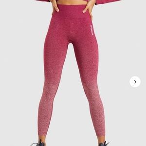 ADAPT OMBRE SEAMLESS LEGGINGS- Burgundy Marl/Burgundy - Size Medium